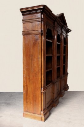 Biblioteca, siglo XX, nuez, hecha en Italia, #bottega, #neoriscimento, #dimanoinmano