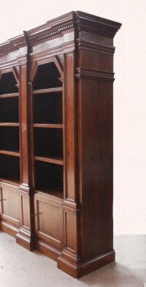 Biblioteca, siglo XX, nuez, hecha en Italia, #bottega, #neoriscimento, #dimanoinmano