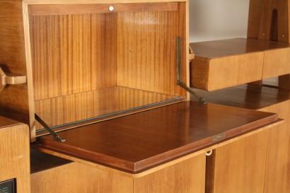 Bibliothèque, 50 ans, fabriqués en Italie, plaqué bois, cerisier, acajou, #modernariato, #mobilio, #dimanoinmano