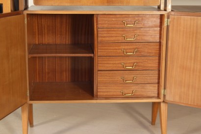 Bibliothèque, 50 ans, fabriqués en Italie, plaqué bois, cerisier, acajou, #modernariato, #mobilio, #dimanoinmano