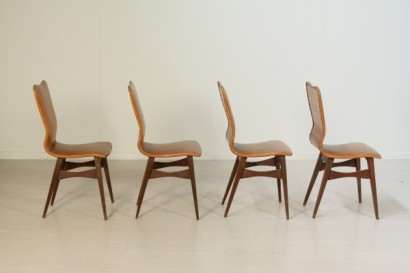 Stühle, hergestellt in Italien, Kunstleder, Rosenholz, Buche, #modernariato, #sedie, #dimanoinmano