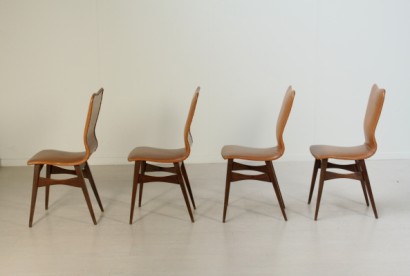 Stühle, hergestellt in Italien, Kunstleder, Rosenholz, Buche, #modernariato, #sedie, #dimanoinmano