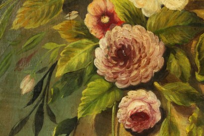 Naturaleza muerta con flores y frutas