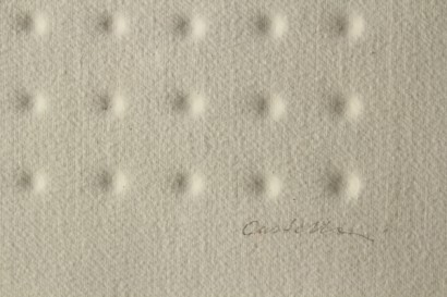 zeitgenössische Kunst, Enrico Castellani, Grafik, Grafiken von Castellani, Vorsprünge, Vorsprünge auf Papier, Vorsprünge der Castellani, Multiples, ein Vielfaches von castellani