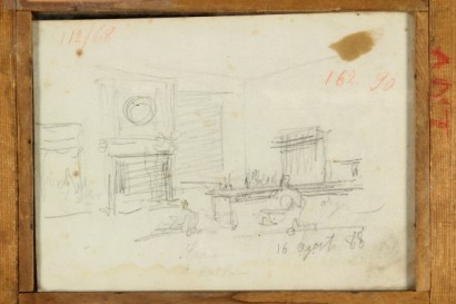 novecento di arte, edoardo dalbono (1841-1915), donne a villa floridiana, inchiostro su carta, firmato
