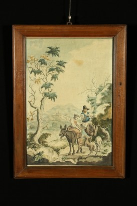 Paisaje con escena pastoral
