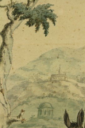 Paisaje con escena pastoral