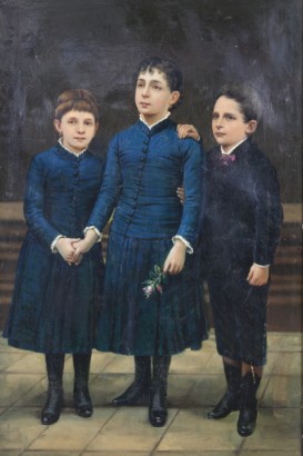 Ritratto di gruppo_25339 pittura ottocento, arte ottocento, dipinti ad olio ottocenteschi, arte 800, ritratti ad olio, ritratti ottocenteschi, ritratti ad olio ottocenteschi
