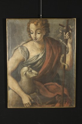 art, dix-septième et dix-huitième siècles, huile peintures, John s. Jean-Baptiste avec l'agneau, Ecce Agnus Dei, toile peintures, art ancien, peinture, peinture, #dimanoinmano, #arte, #pitturaantica, #EcceAgnusDei