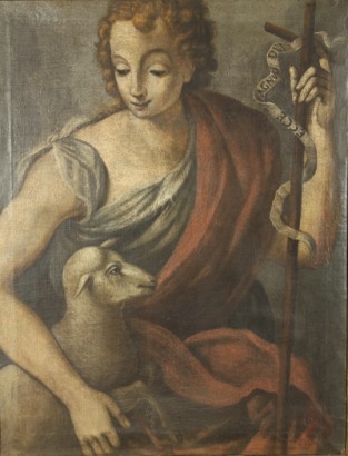 art, dix-septième et dix-huitième siècles, huile peintures, John s. Jean-Baptiste avec l'agneau, Ecce Agnus Dei, toile peintures, art ancien, peinture, peinture, #dimanoinmano, #arte, #pitturaantica, #EcceAgnusDei