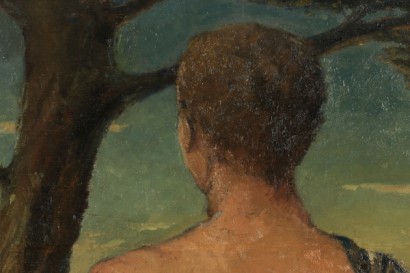 art du XXe siècle, peinture, nu masculin, nu masculin de l'homme de dos, nu, peintures sur bois
