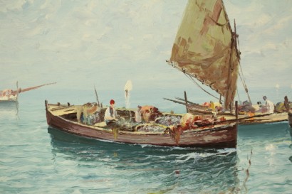 Marina con barche di pescatori di Giovanni Cavalleri