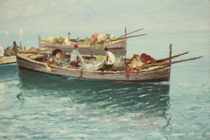 Marina con barche di pescatori di Giovanni Cavalleri
