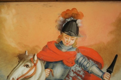 San Giorgio e il drago, dipinto ad olio XVIII sec
