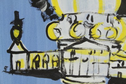 Remo Brindisi Venezia 40x30_29129 arte del 900, arte del novecento, remo brindisi, pittura di brindisi, opera di brindisi, venezia