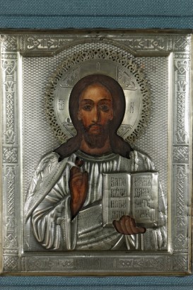 Detalle del Pantocrátor, icono Ruso