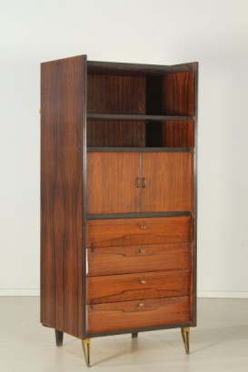 modernism, complete furnishings, full room, closet, furniture, bed, bedside tables, bedroom, room 50/60 years manufacturing