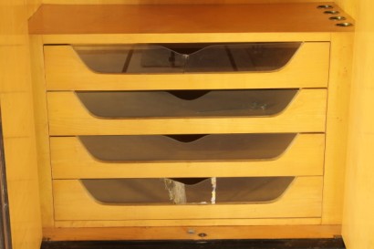 modernism, complete furnishings, full room, closet, furniture, bed, bedside tables, bedroom, room 50/60 years manufacturing