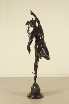 Statua in bronzo mercurio alato