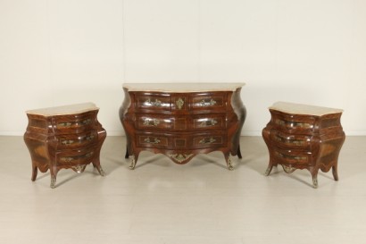 Particolare arredo completo Comò in stile barocchetto