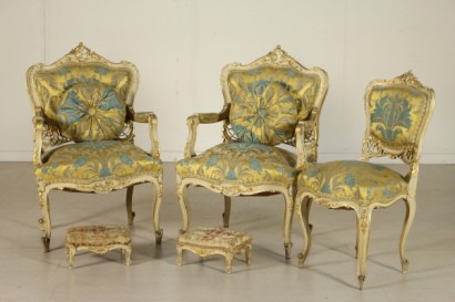 Par de sillones, puff y silla