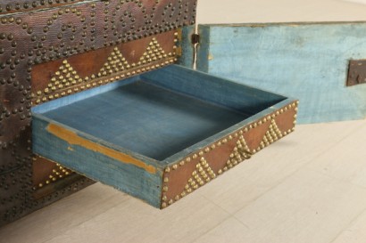 Particulier en cuir couvertes de coffre