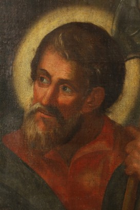 Portrait de Saint qui manie une hallebarde