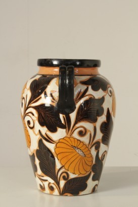 antiguo, objetos, florero, de doble cara, grande, terracota, flores, 1920/30