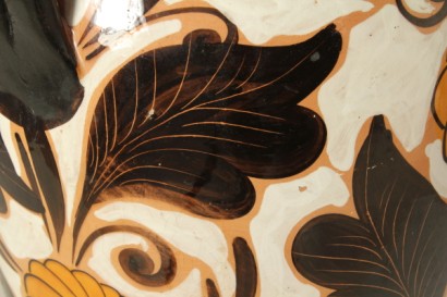 antiguo, objetos, florero, de doble cara, grande, terracota, flores, 1920/30