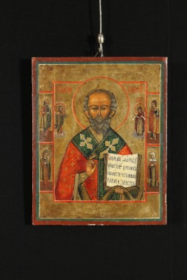 Icono ruso. Obispo Santo