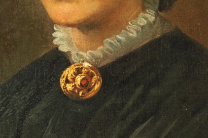 arte, ottocento, ritratto femminili, ritratto, meta 800, pittura, olio su tela, cornice recente