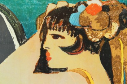 arte, contemporanea, salvatore fiume, donna allo specchio, serigrafia, firmata