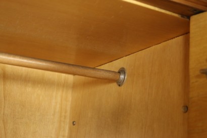 Wardrobe Oak Veneer Glass Vintage Italy 1940s