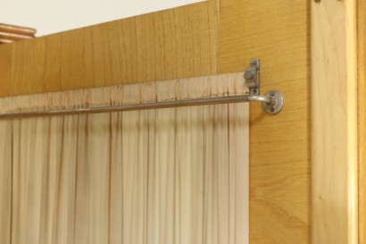 Wardrobe Oak Veneer Glass Vintage Italy 1940s