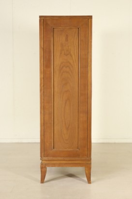 Wardrobe Oak Veneer Glass Vintage Italy 1940s