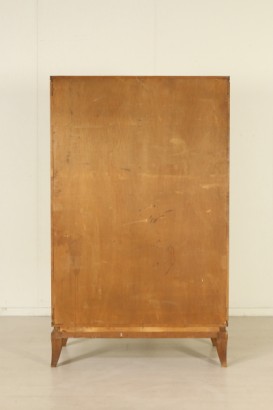 Wardrobe Oak Veneer Glass Vintage Italy 1940s