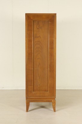 Wardrobe Oak Veneer Glass Vintage Italy 1940s