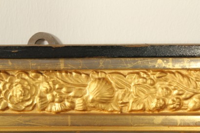 antiquariato, specchi e cornici, specchiera stile eclettico, specchiera legno e pastiglia, specchiera inizi 900, specchiera eclettico, specchiera italia, specchiera lombardia