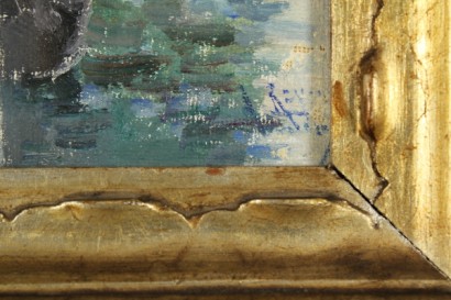 arte, novecento, antonio reyna manescau, venezia, pittura, olio su cartone, firmato