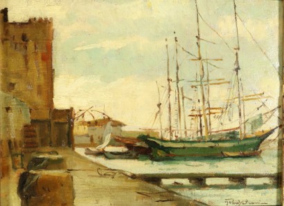 Ideo Pantaleoni (1904-1993), Veduta di porto