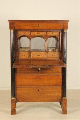 antiquriato, aleta, secretaire, secretaire Imperio estilo madera maciza de cerezo, secretaire, secretaire 800 el Imperio, seretaire Italia, Lombardia, secretaire con certificado