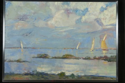 Antonio Coceani (1894-1983), Marina con barche