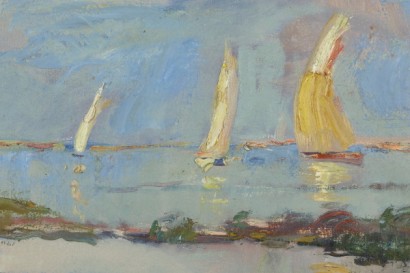 Antonio Coceani (1894-1983), Marina con barche
