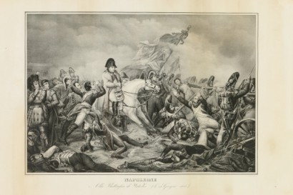 Napoleone alla battaglia di Waterloo, litografia