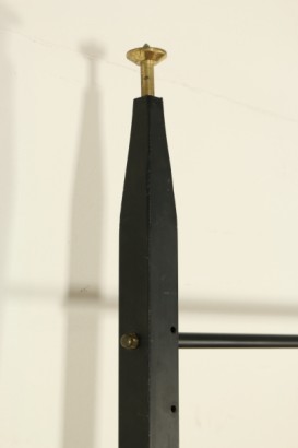 meuble ancien moderne, bibliothèque en bois et métal, années 50, Italie