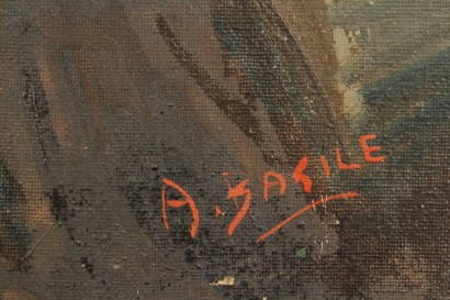 arte del novecento, arte del 900, a. basile, dipinti del 900, olio si tela, ritratto di uomo, ritratto di uomo con pipa, ritratti di a. basile