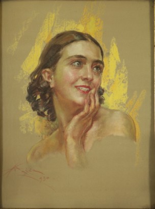 Aldo Mazza (1880 -1964), Ritratto di giovane donna - particolare