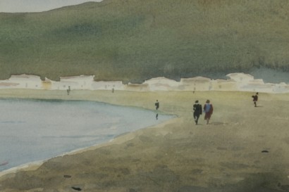 Giovan Battista Zaccaria (1902-1966), Paesaggio lacustre - particolare