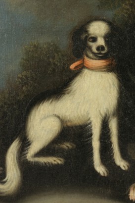 Giuseppe Pesci Flower Still Life with Puppy Oil Painting 18th Century