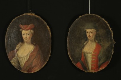 Coppia di ritratti di nobildonne